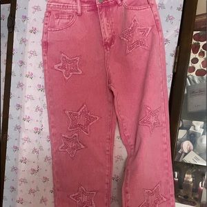 Pink star jean pants
